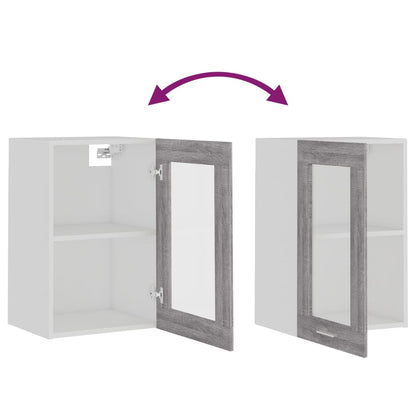Hängeschrank Lyon Glas Grau Sonoma 40x31x60 cm Holzwerkstoff