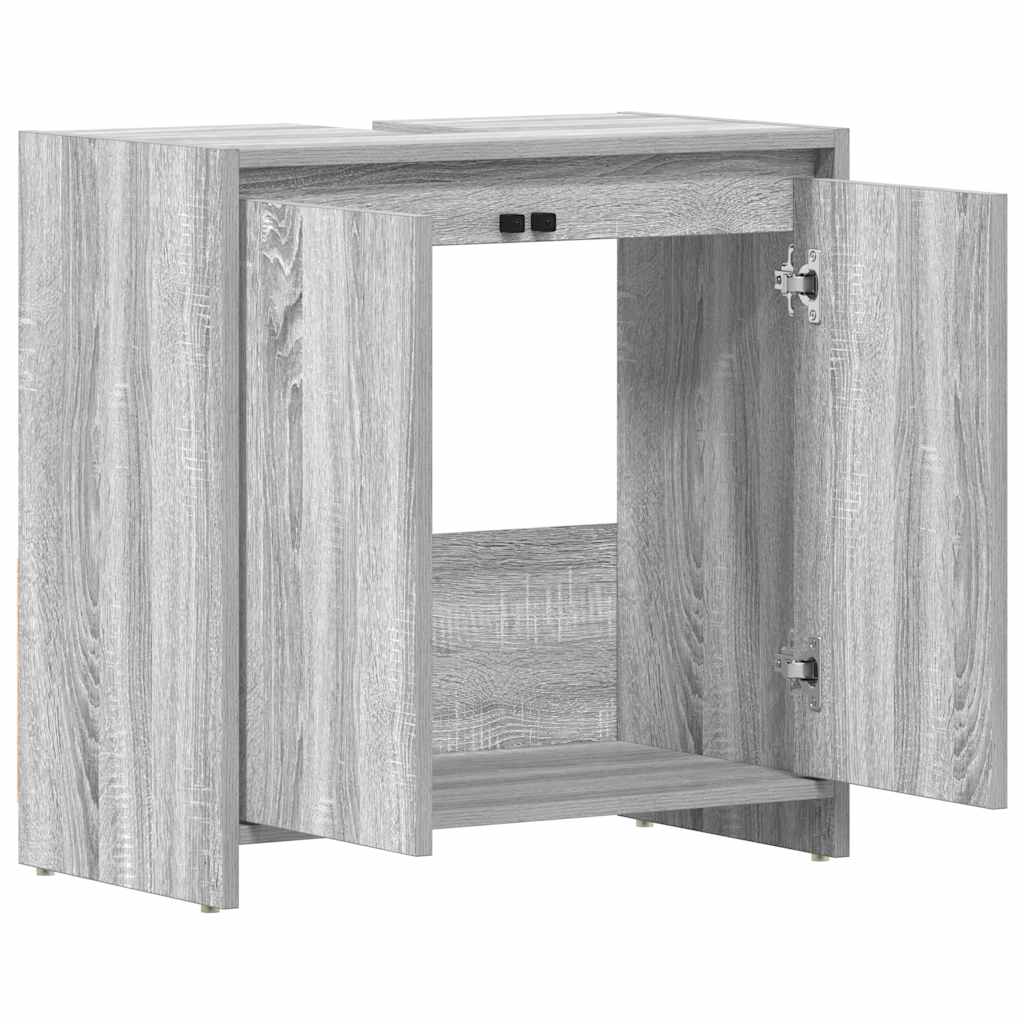 Badschrank Grau Sonoma 60x33x61 cm Holzwerkstoff