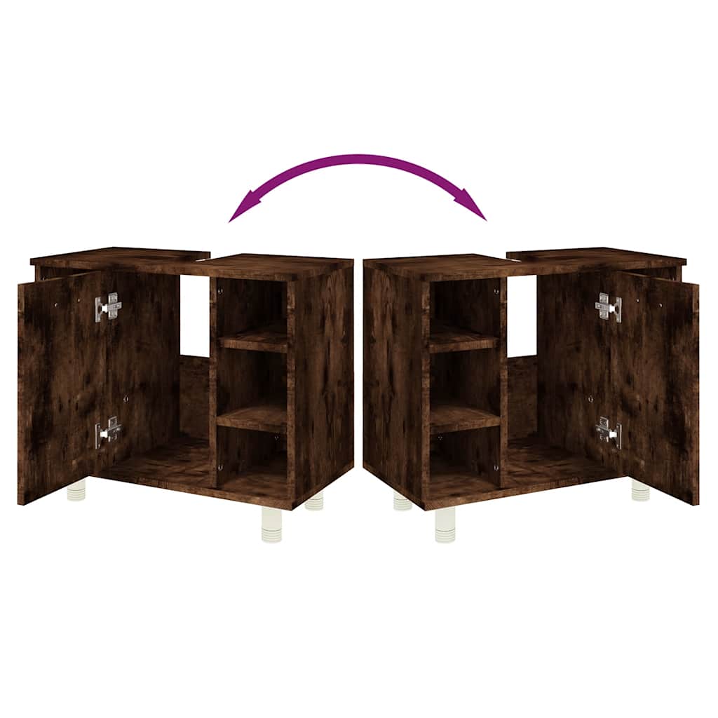 Badschrank Räuchereiche 60x32x53,5 cm Holzwerkstoff