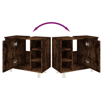 Badschrank Räuchereiche 60x32x53,5 cm Holzwerkstoff