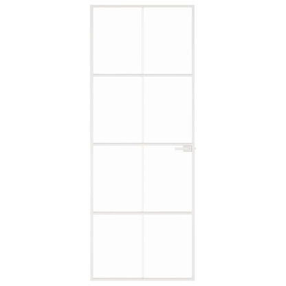 Innentür Weiß 76x201,5 cm Hartglas & Aluminium Schlank