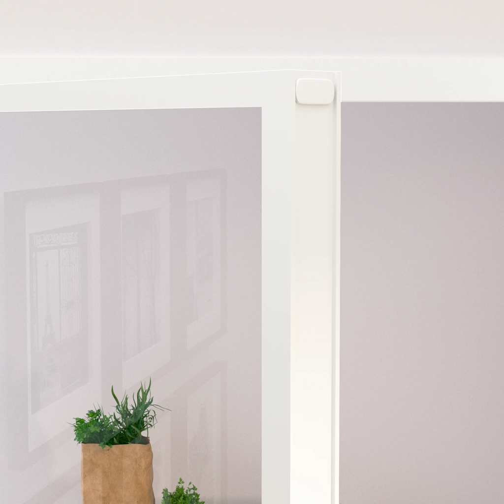 Innentür Weiß 83x201,5 cm Hartglas & Aluminium Schlank