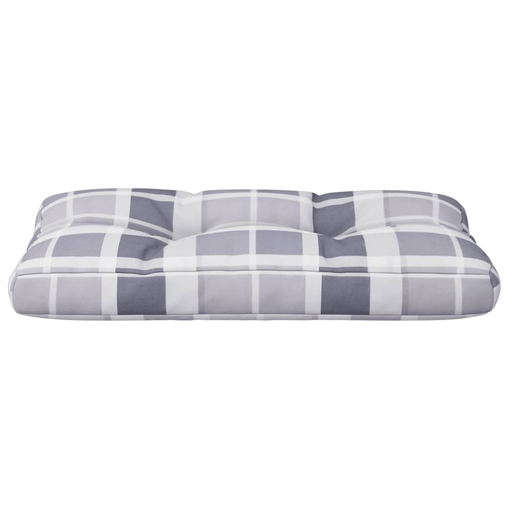 Palettenkissen Grau Karomuster 80x40x12 cm Stoff