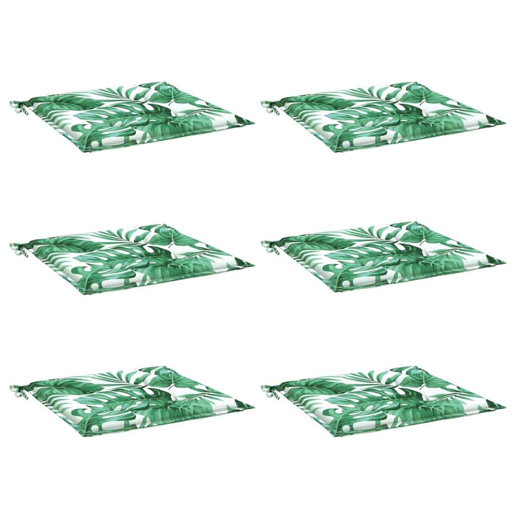 Sitzkissen 6 Stk. Blattmuster 50x50x4 cm Stoff