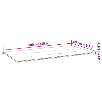 Gartenbank-Auflage Blattmuster 120x50x4 cm Oxford-Gewebe