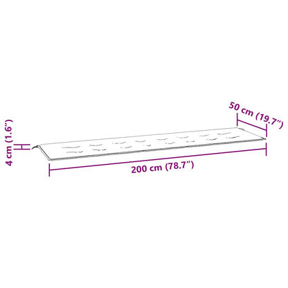 Gartenbank-Auflage Mehrfarbig 200x50x4 cm Stoff