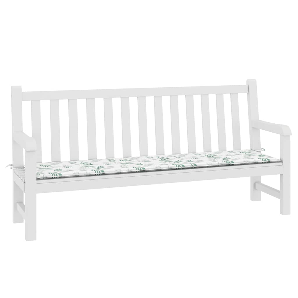 Gartenbank-Auflage Blattmuster 200x50x4 cm Stoff