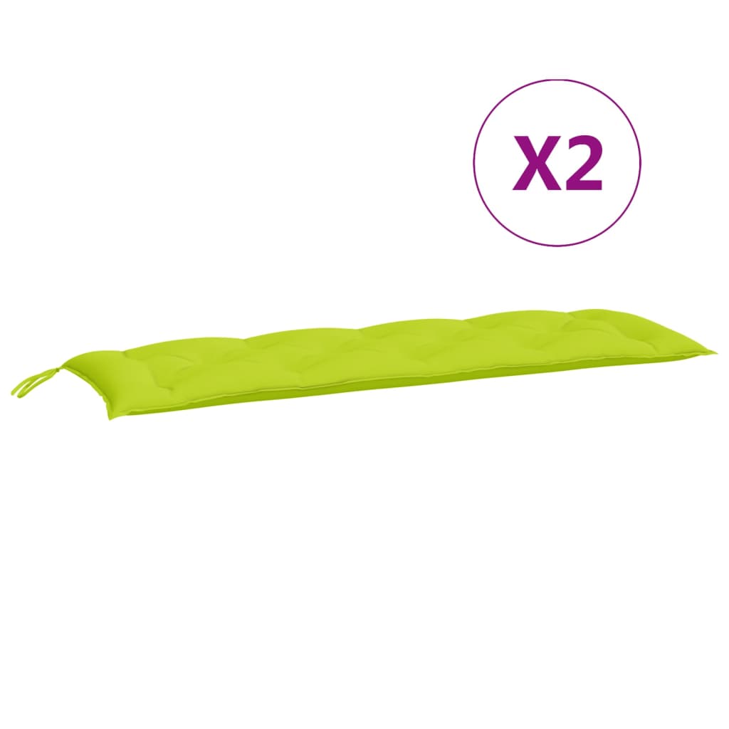 Gartenbank-Auflagen 2 Stk. Knallgrün 150x50x7 cm Oxford-Gewebe