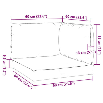 Palettenkissen 3-tlg. Beige Oxford-Gewebe