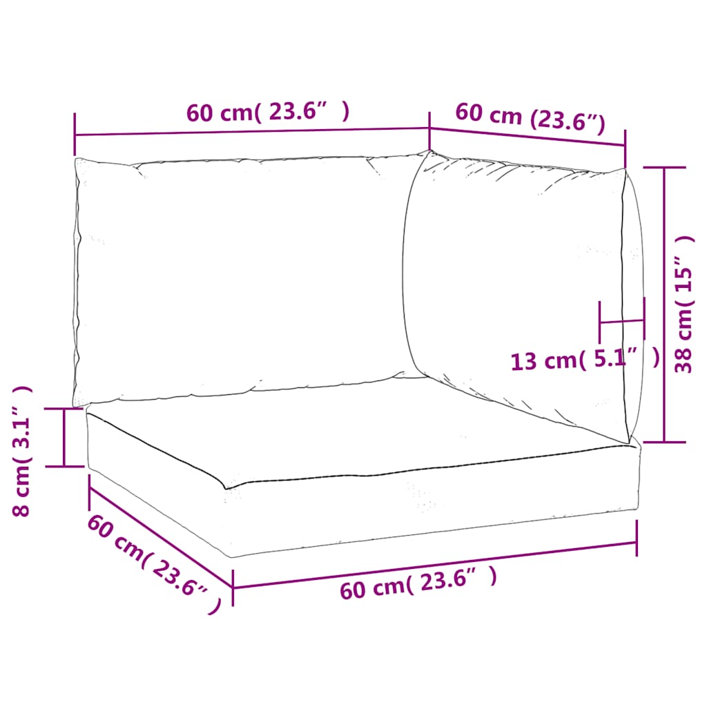 Palettenkissen 3 Stk. Mehrfarbig Oxford-Gewebe