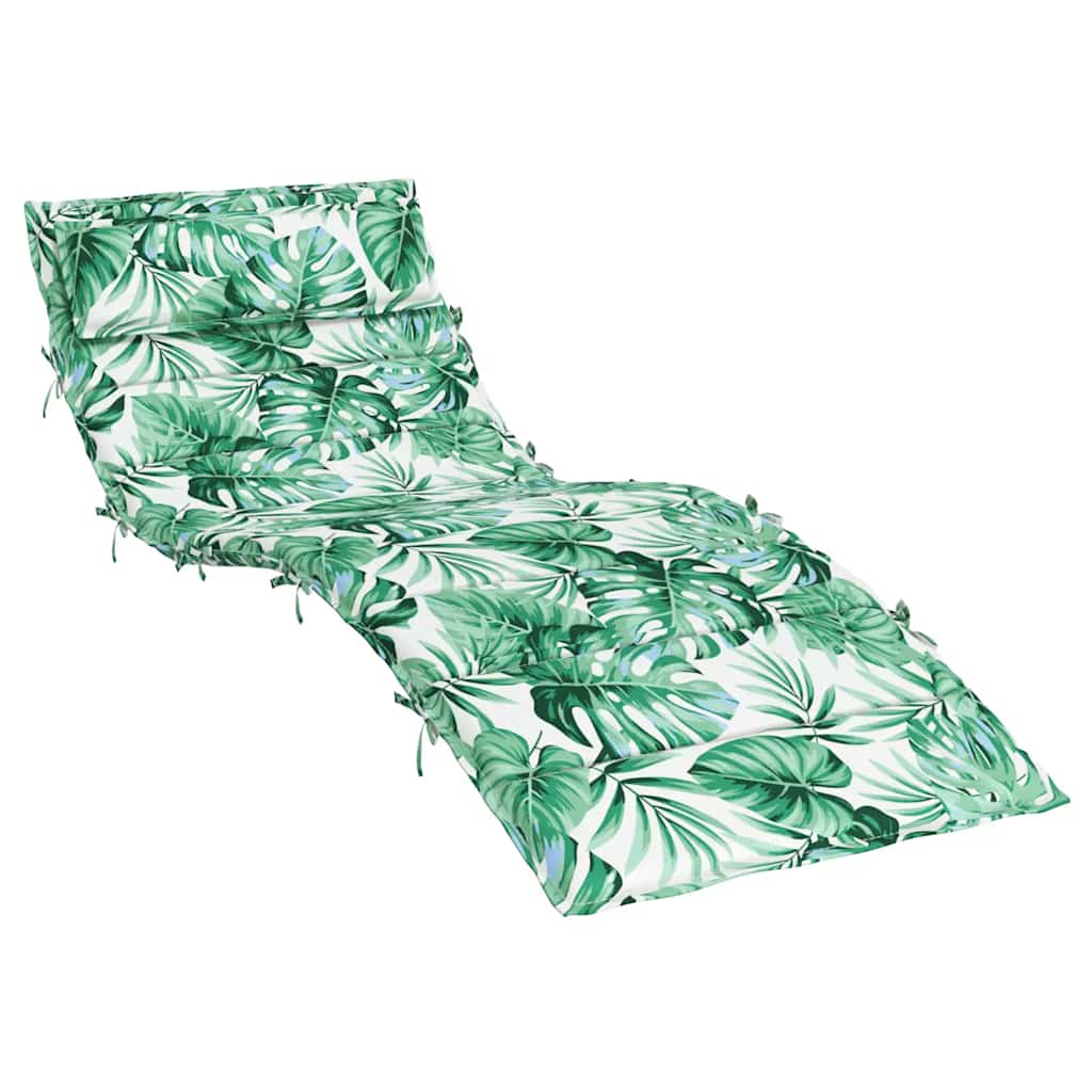 Sonnenliegen-Auflage Blattmuster 180x60x4 cm Oxford-Gewebe