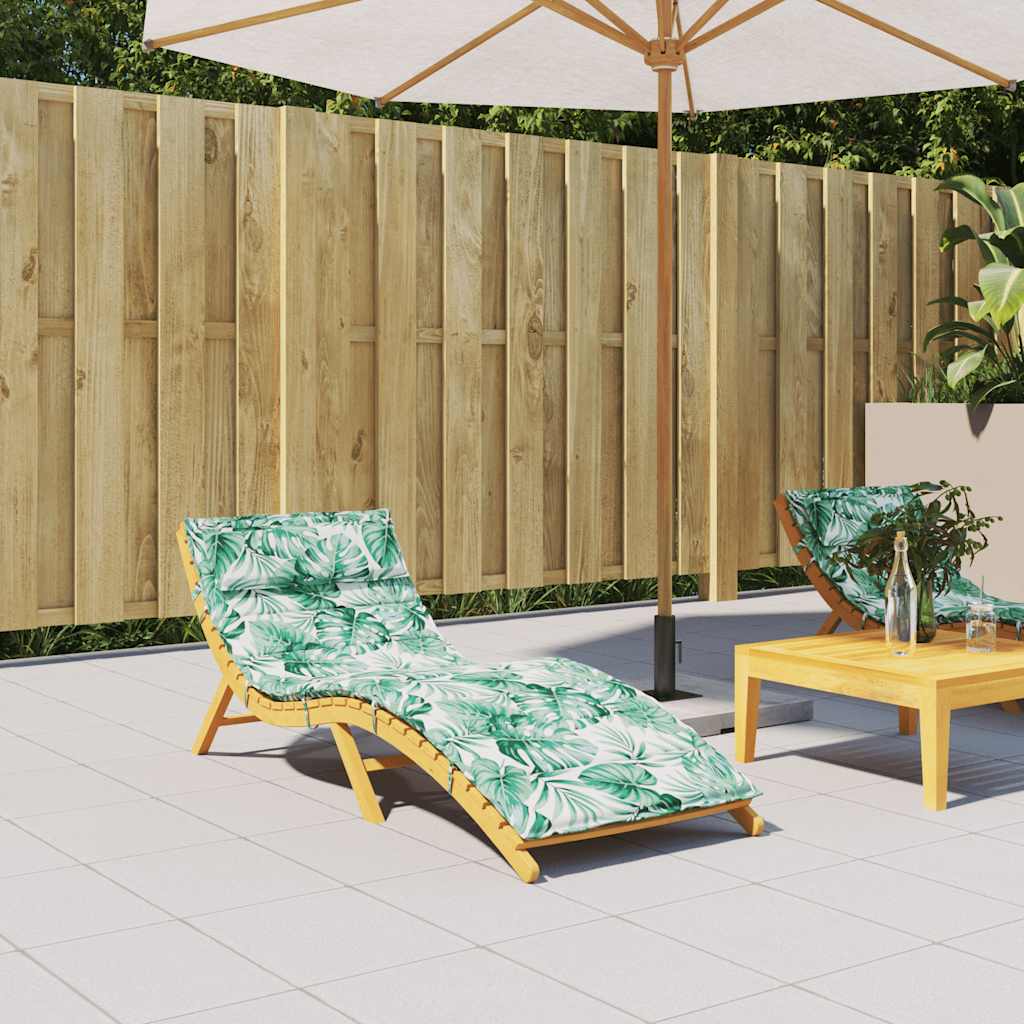 Sonnenliegen-Auflage Blattmuster 180x60x4 cm Oxford-Gewebe