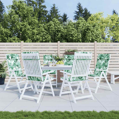 Hochlehner-Auflagen 6 Stk. Blattmuster Oxford-Gewebe