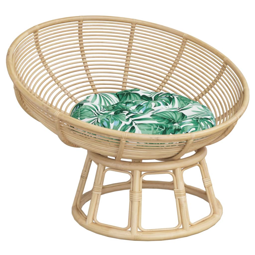 Kissen Rund Blattmuster Ø 60 x 11 cm Oxford-Gewebe