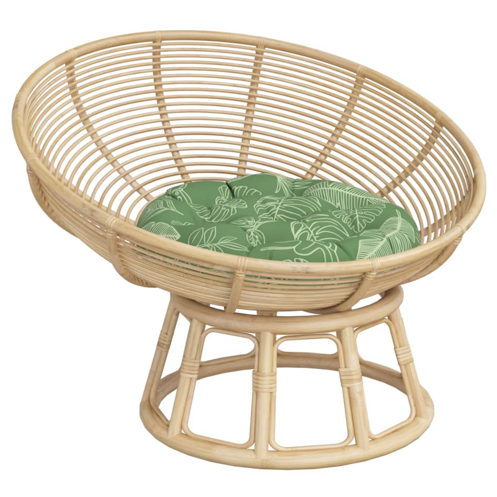 Kissen Rund Blattmuster Ø 60x11 cm Oxford-Gewebe