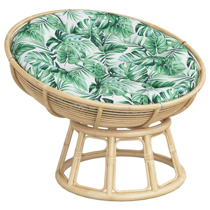 Kissen Rund Blattmuster Ø 100x11 cm Oxford-Gewebe