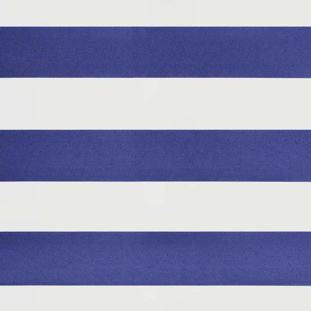 Elektrische Markise mit Kurbel Blau und Weiß 5x3 m