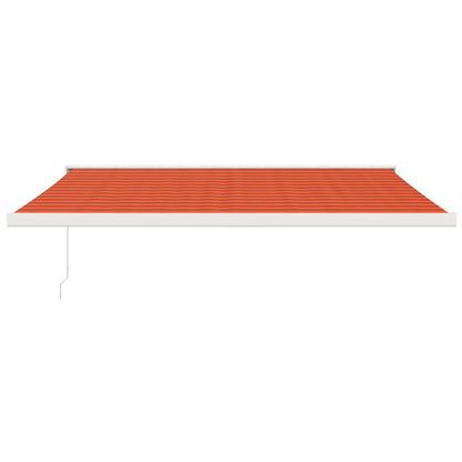 Markise Einziehbar Orange und Braun 4x3 m Stoff und Aluminium
