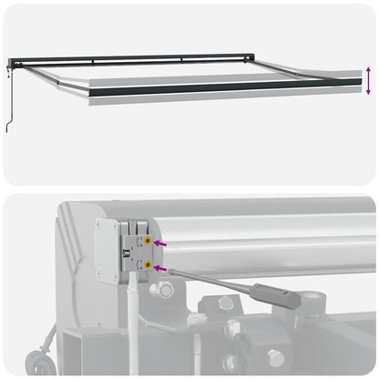 Markise Einziehbar Gelb und Weiß 4x3 m Stoff und Aluminium
