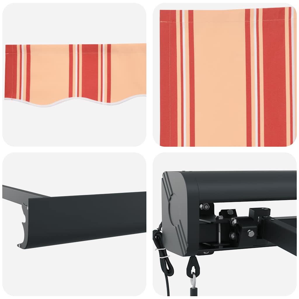 Markise Einziehbar Gelb und Weiß 4x3 m Stoff und Aluminium