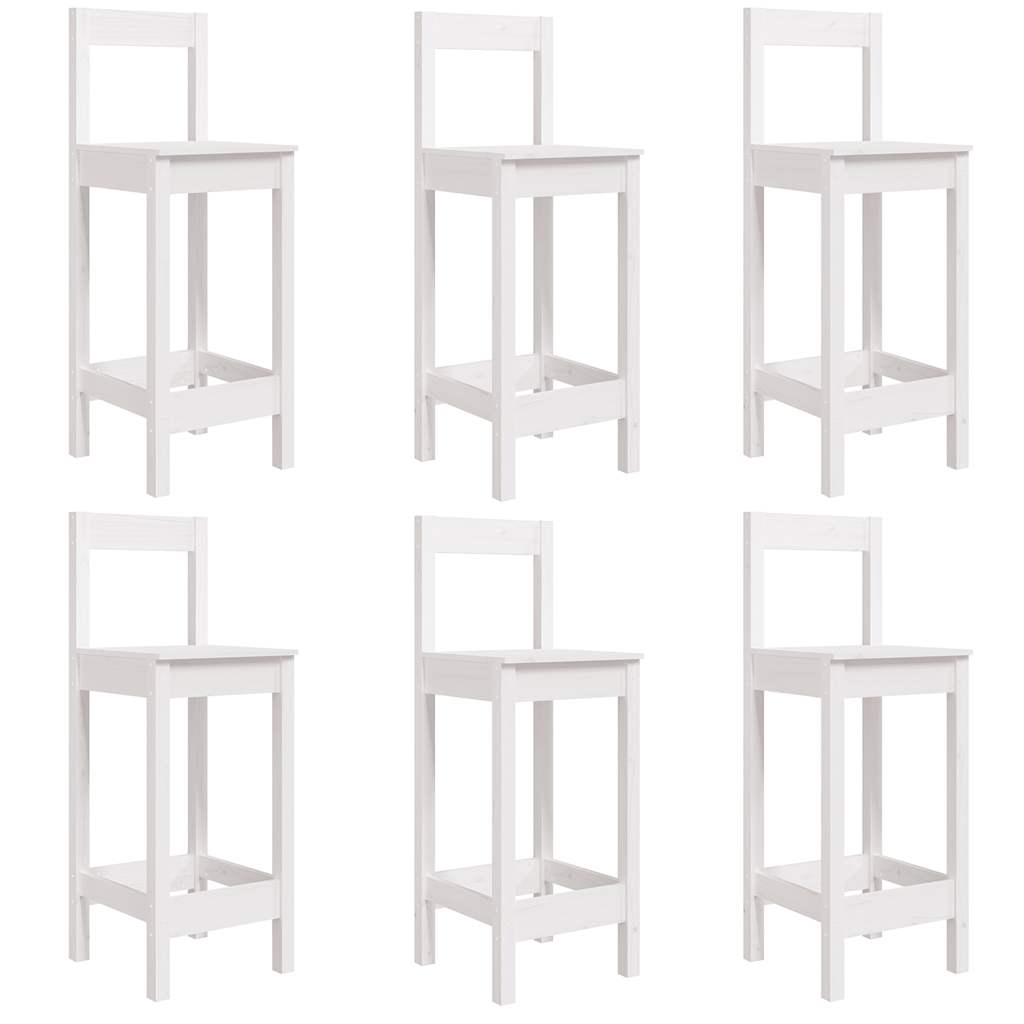 7-tlg. Gartenbar-Set Weiß Massivholz Kiefer