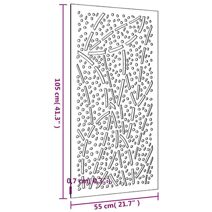 Garten-Wanddeko 105x55 cm Cortenstahl Blatt-Design