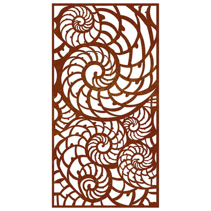 Garten-Wanddeko 105x55 cm Cortenstahl Muschel-Design