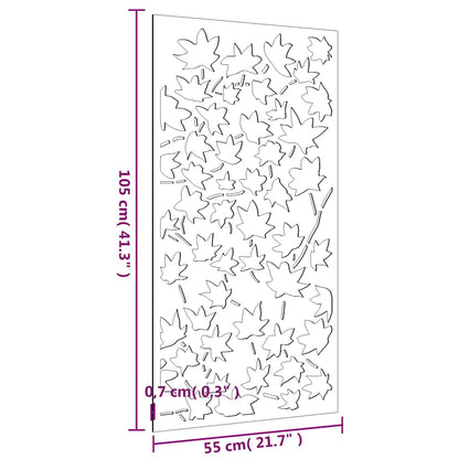 Garten-Wanddeko 105x55 cm Cortenstahl Ahornblatt-Design