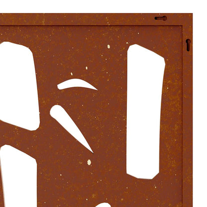 Garten-Wanddeko 105x55 cm Cortenstahl Bambus-Design