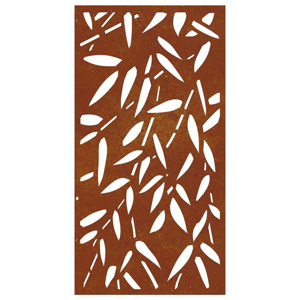 Garten-Wanddeko 105x55 cm Cortenstahl Bambusblatt-Design