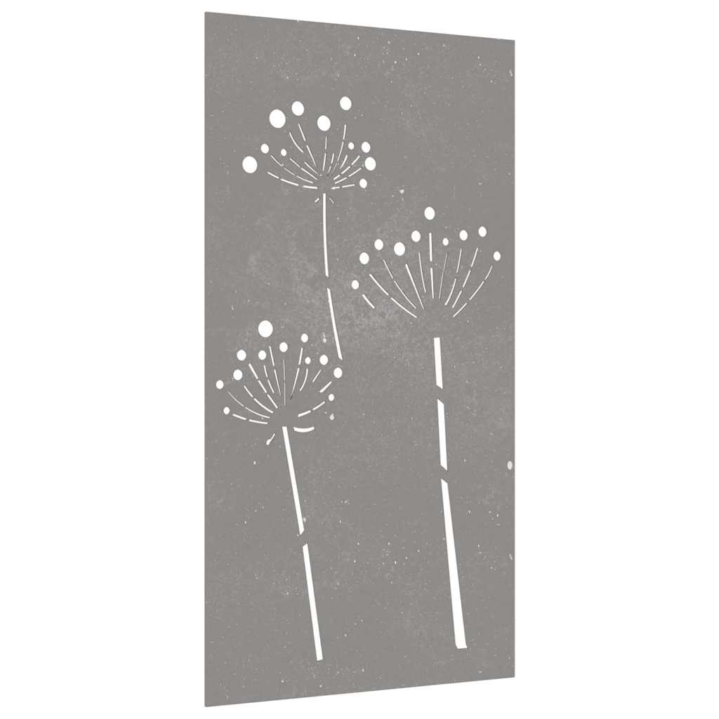 Garten-Wanddeko 105x55 cm Cortenstahl Blumen-Design