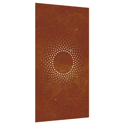 Garten-Wanddeko 105x55 cm Cortenstahl Sonne-Design