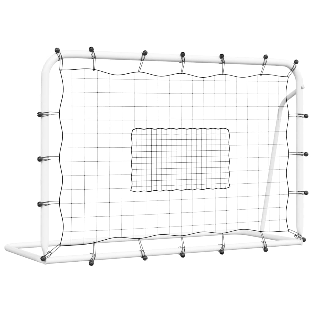Fußball-Rebounder Weiß & Schwarz 184x61x123 cm Stahl & PE
