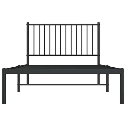 Bettgestell mit Kopfteil Metall Schwarz 100x190 cm