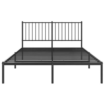 Bettgestell mit Kopfteil Metall Schwarz 135x190 cm