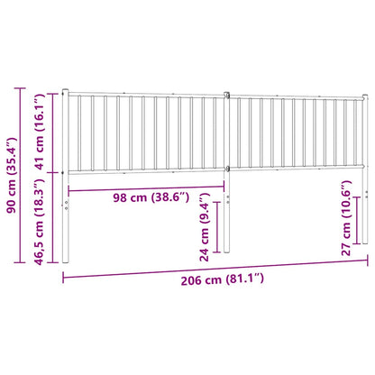 Ersatz-Kopfteil Metall Schwarz 200 cm