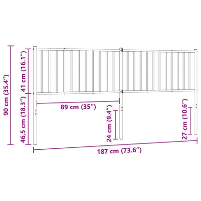 Ersatz-Kopfteil Metall Weiß 180 cm