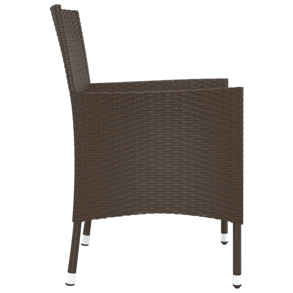 Gartenstühle mit Kissen 4 Stk. Braun Poly Rattan