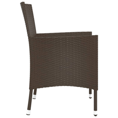 Gartenstühle mit Kissen 4 Stk. Braun Poly Rattan