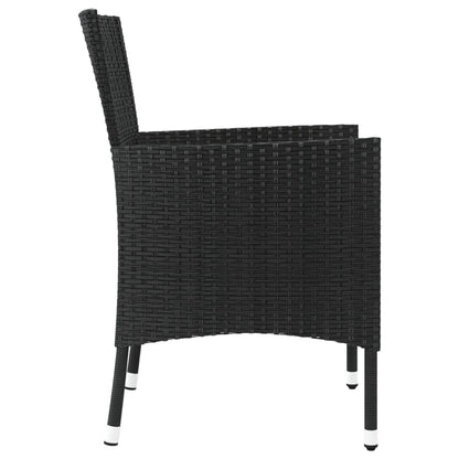 Gartenstühle mit Kissen 4 Stk. Schwarz Poly Rattan