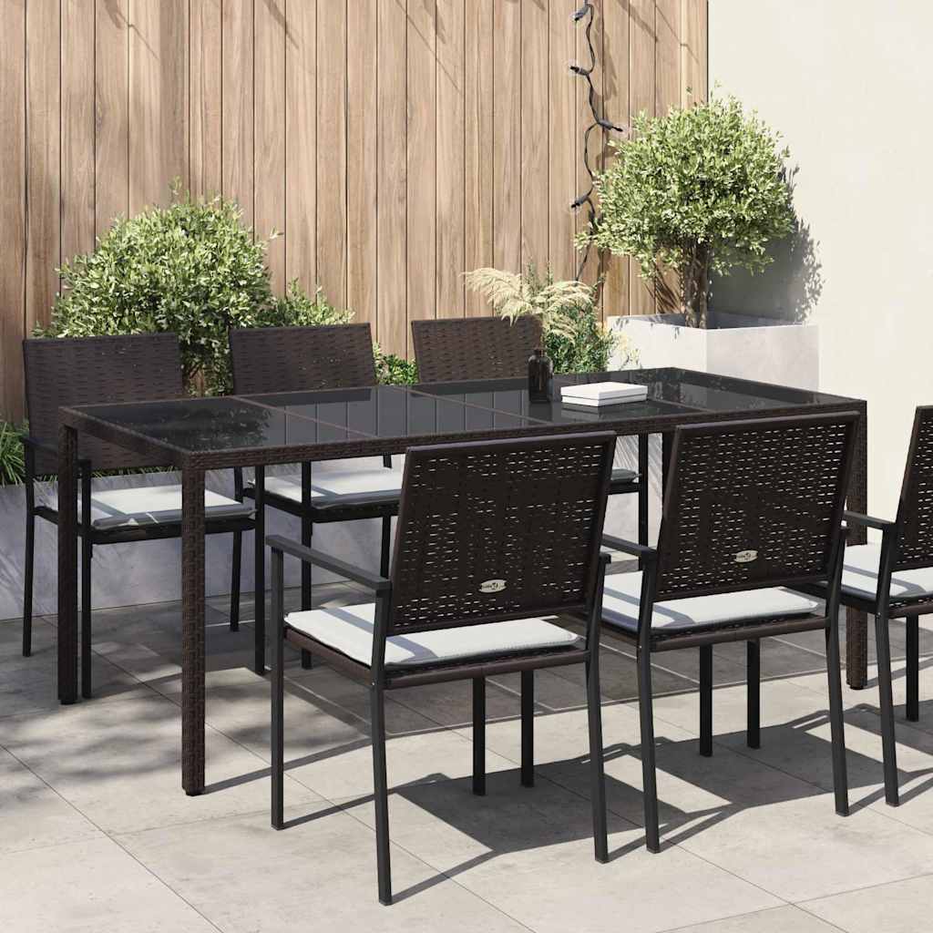 Gartentisch Braun 190 x 90 x 75 cm Poly-Rattan