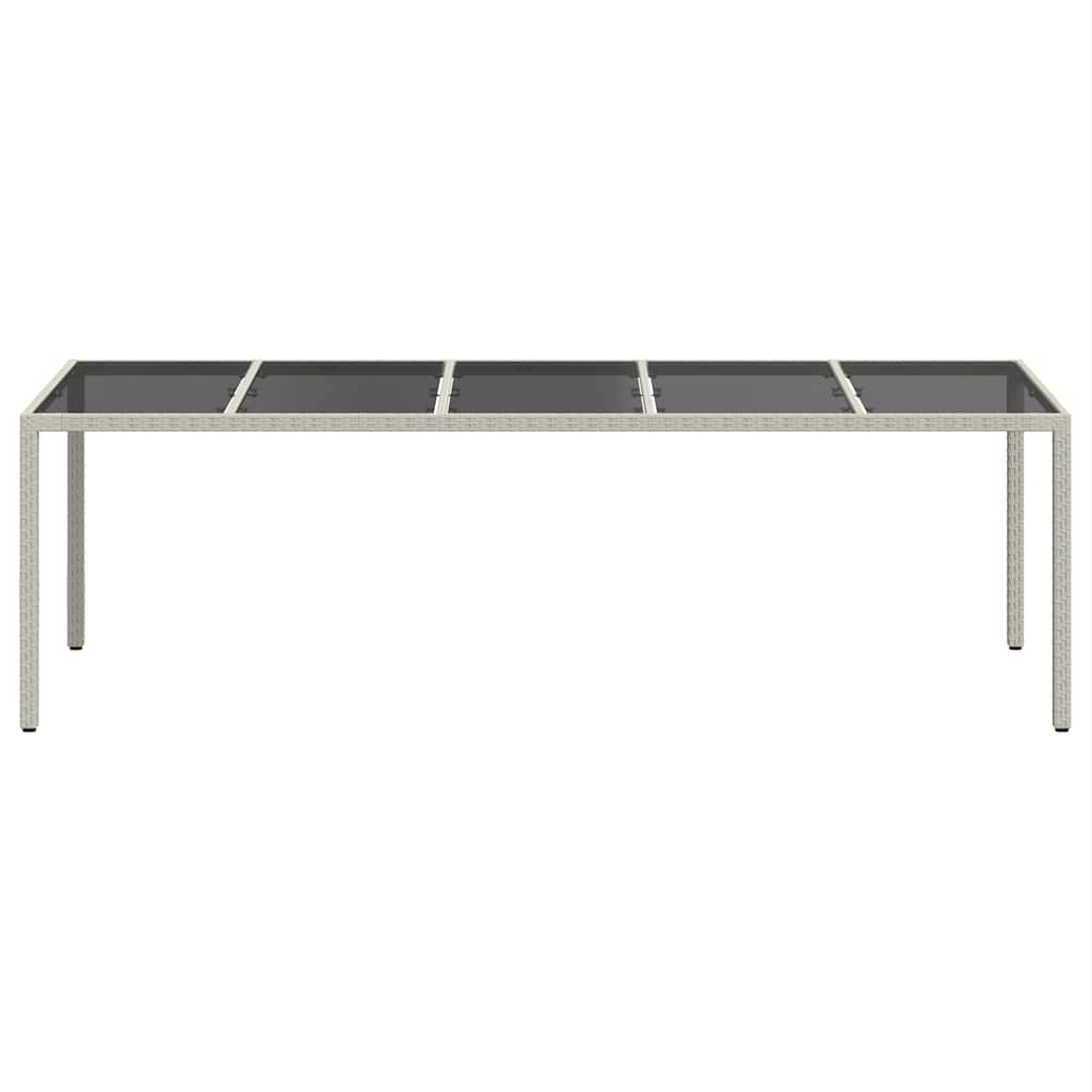 Gartentisch Weiß 250x100x75 cm Poly Rattan und Hartglas