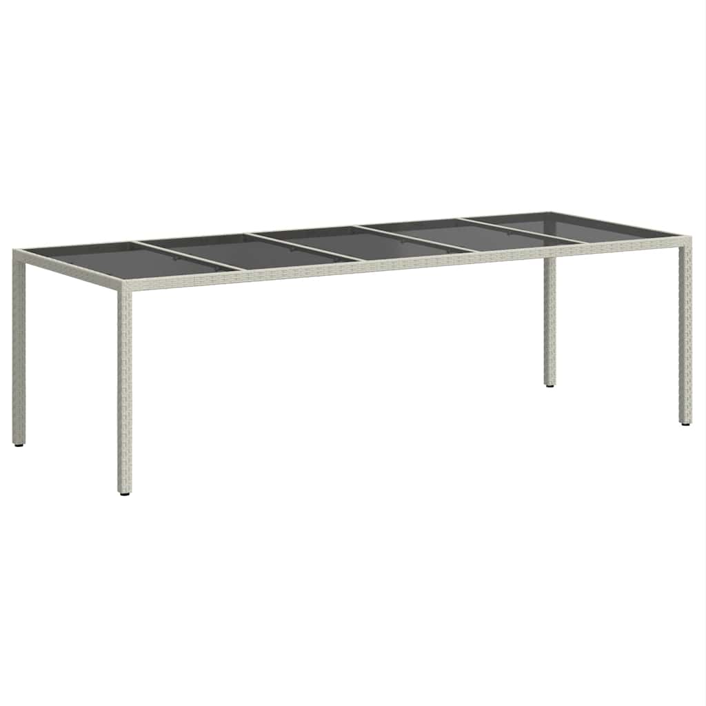 Gartentisch Weiß 250x100x75 cm Poly Rattan und Hartglas