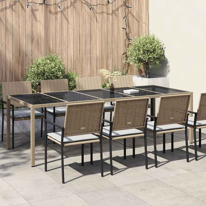 Gartentisch Beige 250 x 100 x 75 cm Poly-Rattan