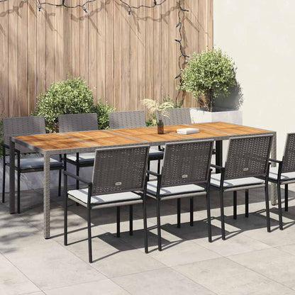 Gartentisch Grau 250 x 100 x 75 cm Poly-Rattan