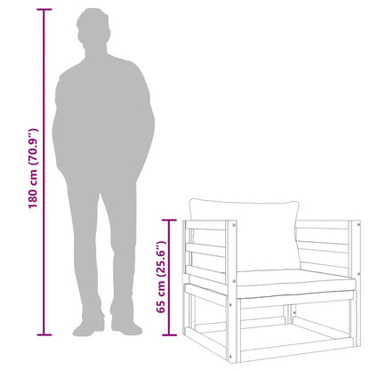 Gartensessel mit Hellgrauen Kissen Massivholz Akazie