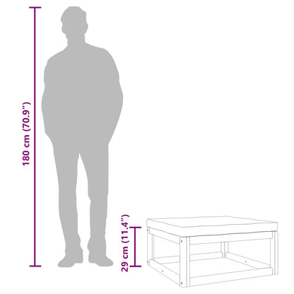 Gartenhocker mit Grünem Kissen Massivholz Akazie