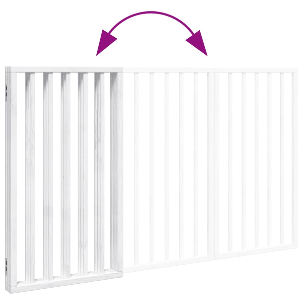 Hundegitter Faltbar 3 Paneele Weiß 150 cm Pappelholz