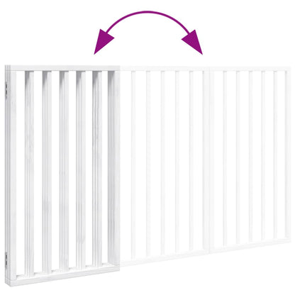 Hundegitter Faltbar 3 Paneele Weiß 150 cm Pappelholz