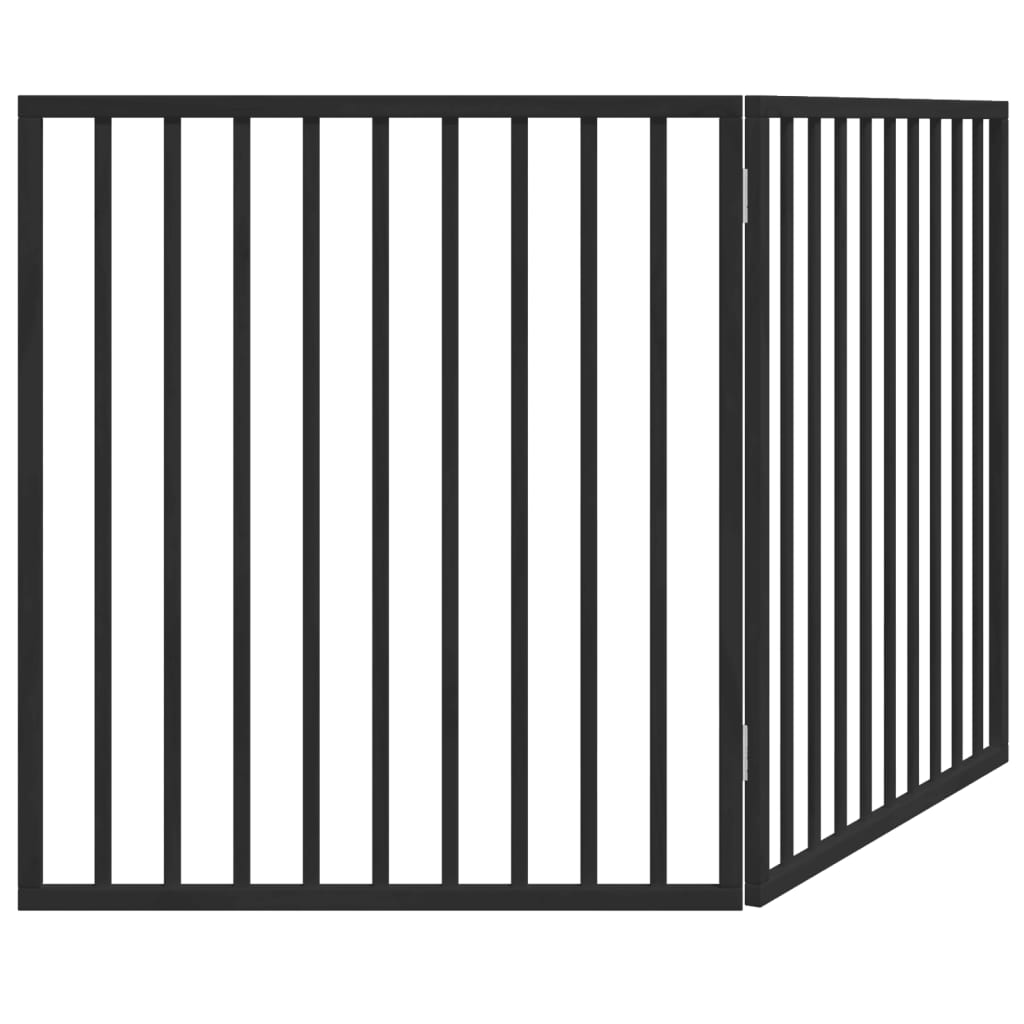 Hundegitter Faltbar 2 Paneele Schwarz 160 cm Pappelholz